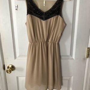BLUSH Boutique Tan Cocktail Dress